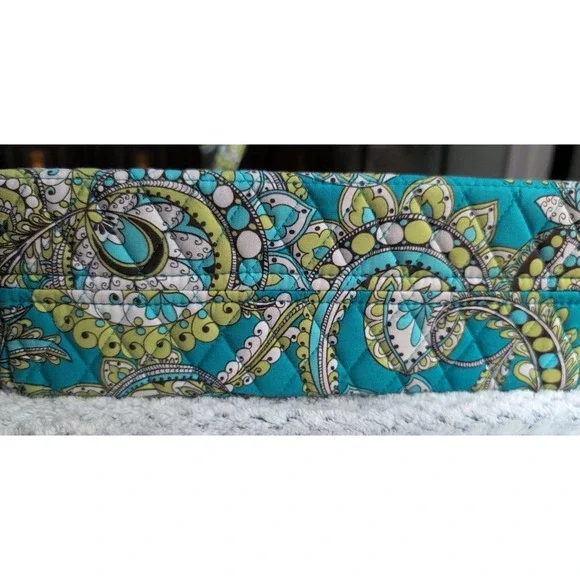 NWOT Vera Bradley Retired Peacock Pattern Teal Lime Green Large Purse Tote - Picture 3 of 7